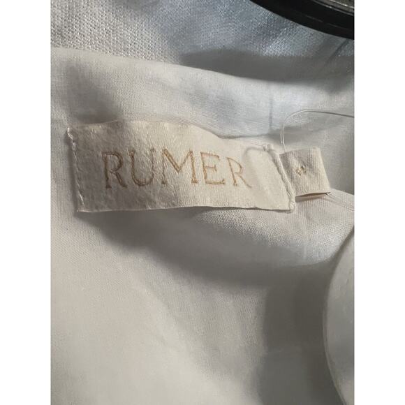 Rumer Tully Maxi Dress Size Small White V-neck Side Slit - Picture 12 of 12